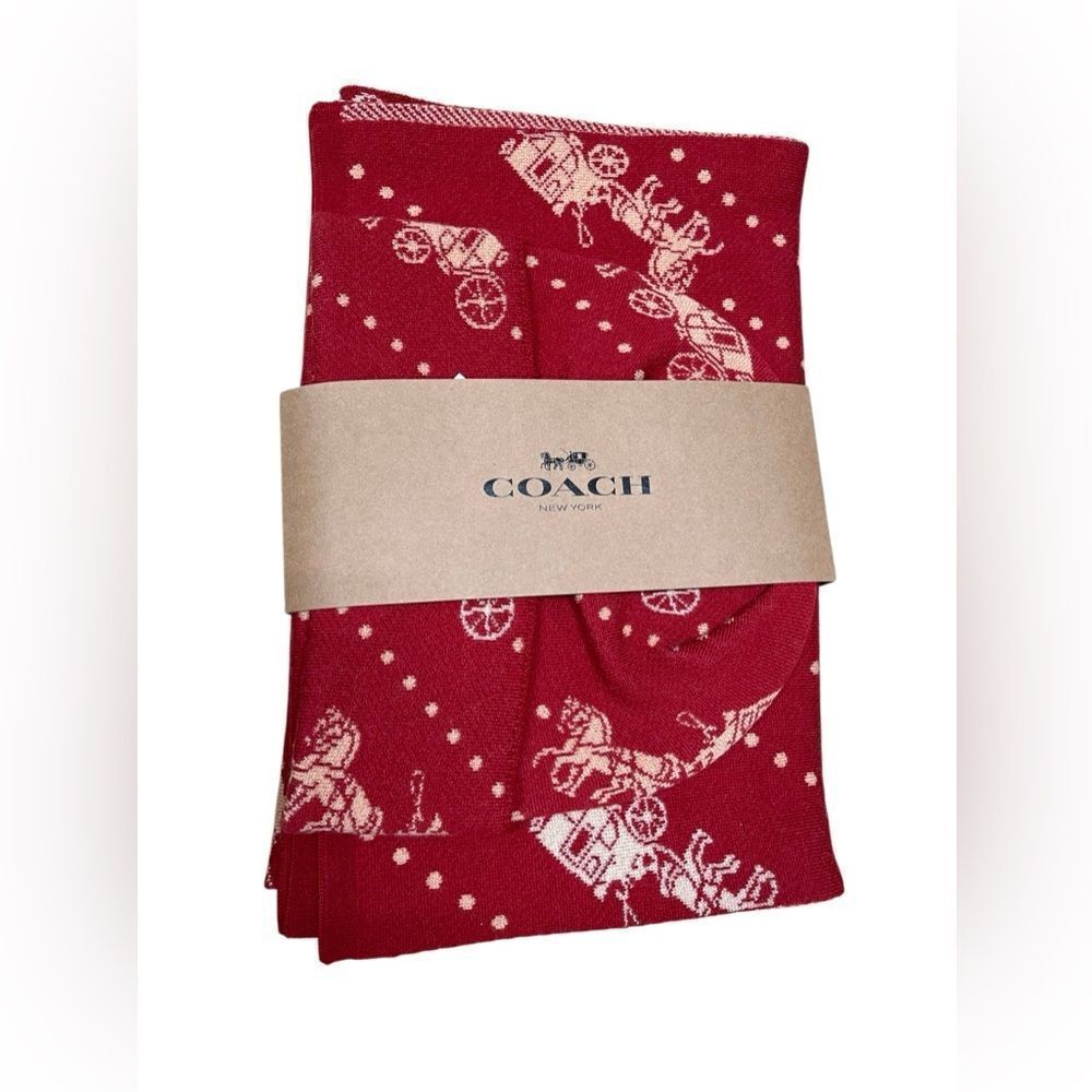 🌟NEW🌟Coach🌟 100% Wool Logo Scarf & Hat Set